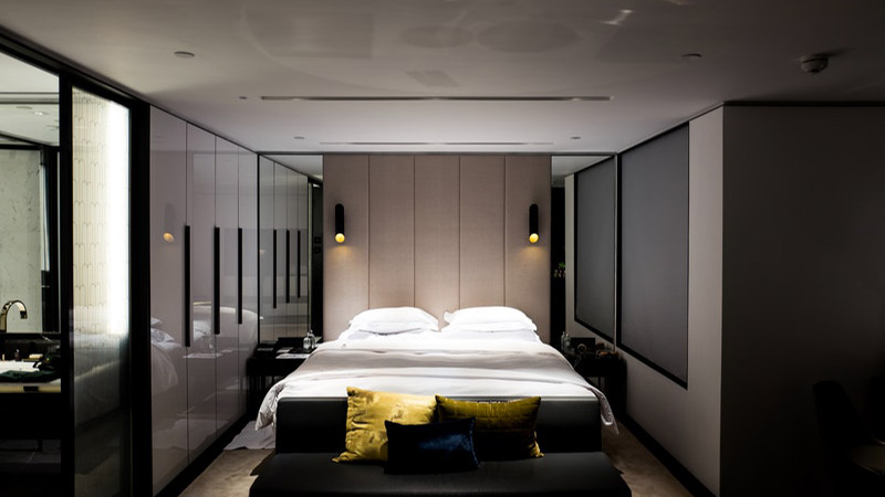 Projects bed-with-white-bed-sheet-and-pillowcase-set